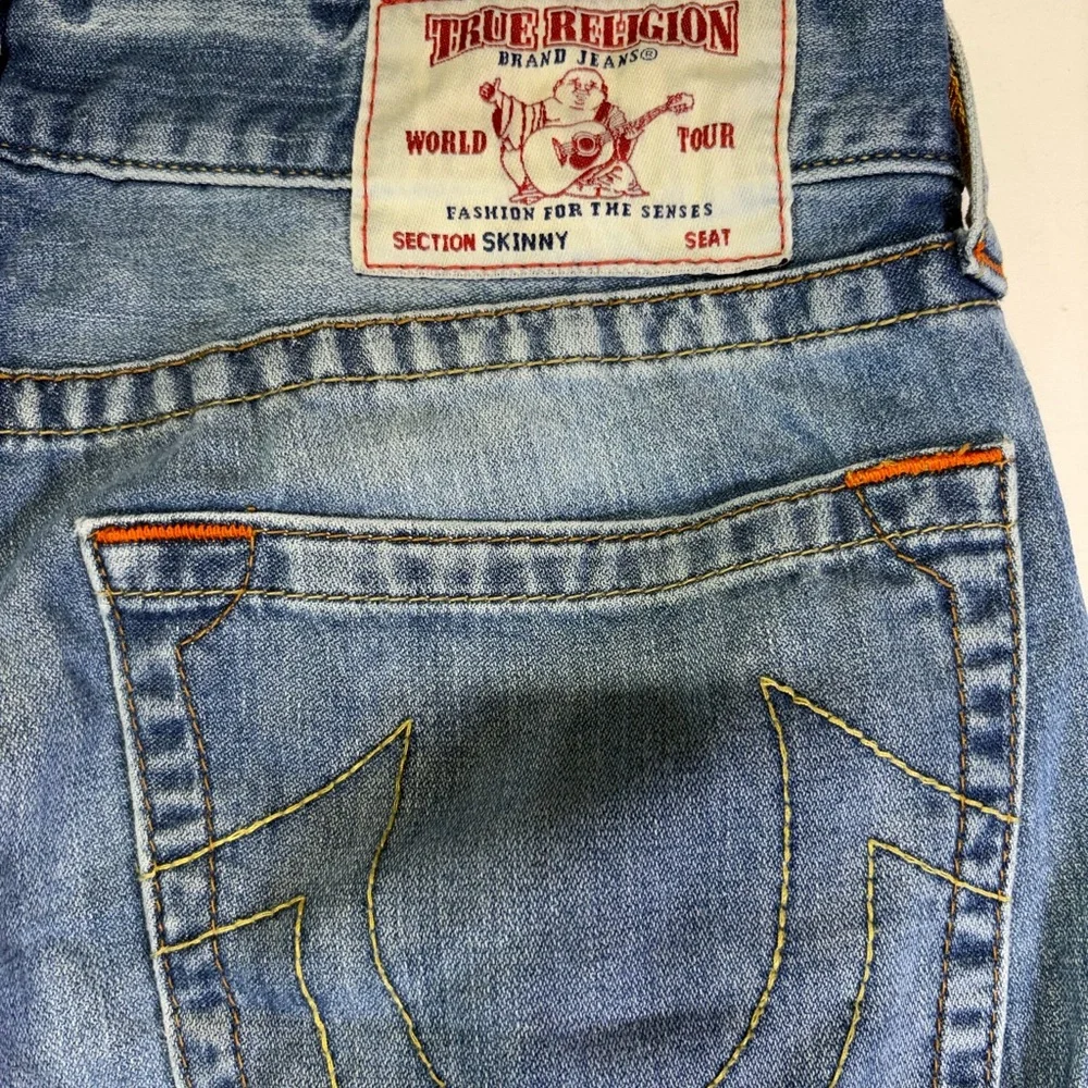 True Religion Light Blue Straight Jeans for Men